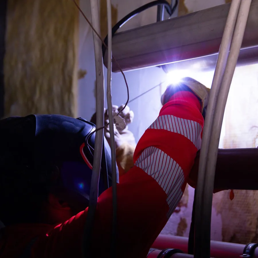 LVI-urakointi saneerauskohteessa.