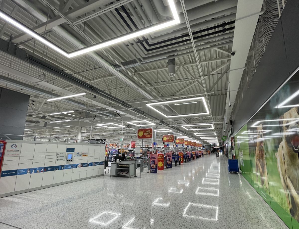 Hypermarketin valaistuksen modernisointi